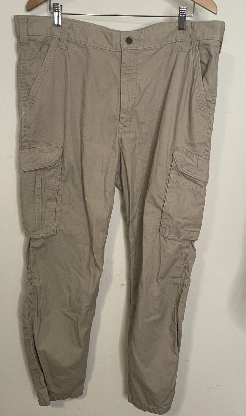 Carhartt Tan Relaxed Fit Cargo Work Pants Mens 42 x 30 Pockets C Force Ripstop